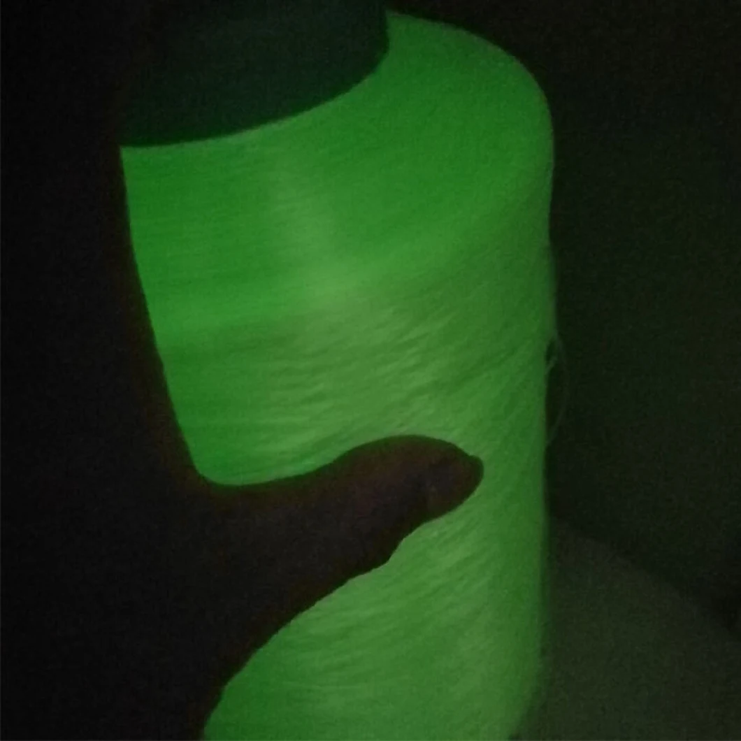 Functional Yarn Glows in The Dark 75D/36f DTY Phosphorescent Effect Ribbon Yarn